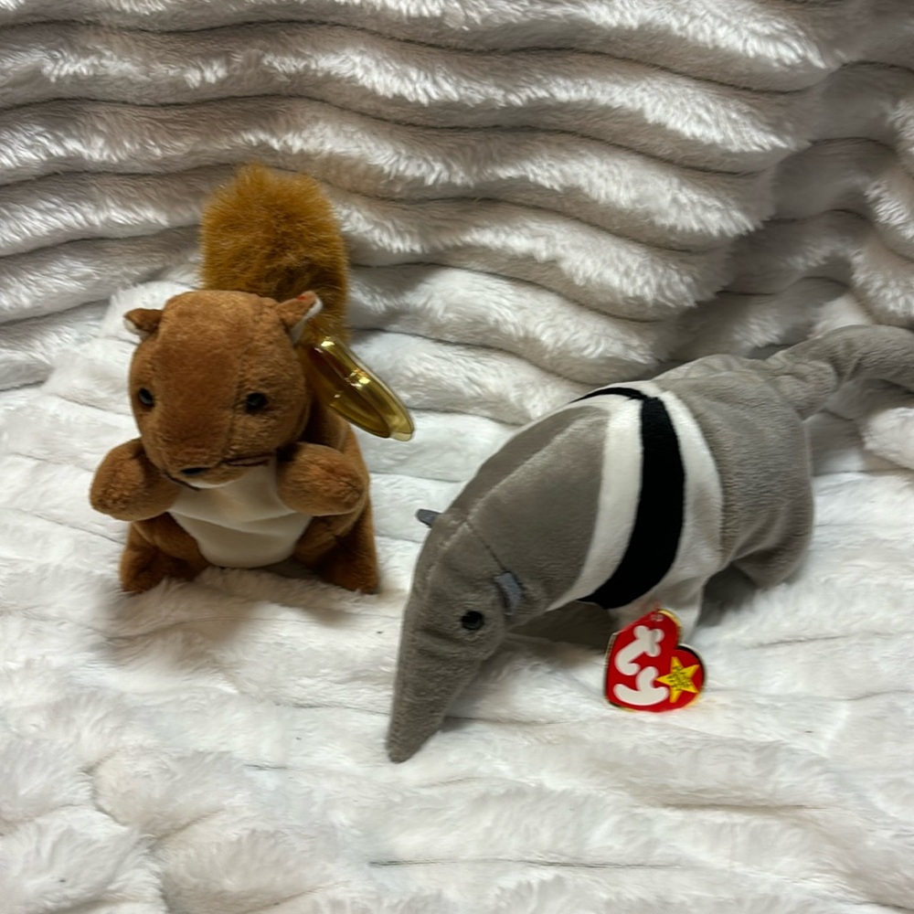 Vintage Ty Beanie Babies Nuts 1996 and Ants 1997
